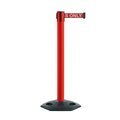 Montour Line Stanchion Belt Barrier Rubber Base Red Post 16ft.Red Auth...Belt MSR650-RD-AUTHRW-160